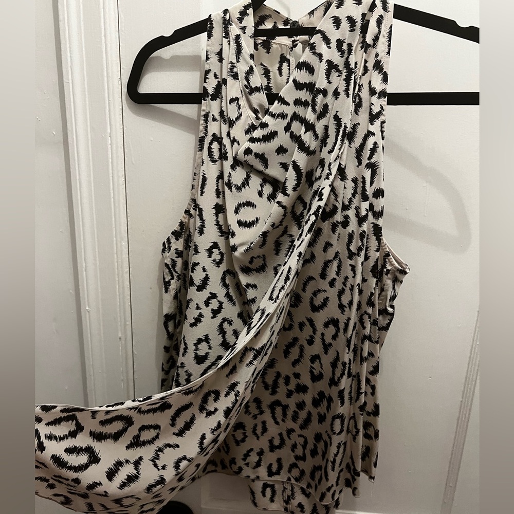 ALC leopard Ella blouse top off-white
